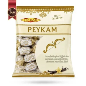 آبنبات ژله‌ای هاسار پیکام HASAR PEYKAM مدل طعم وانیل vanilla flavor وزن 500 گرم (اورجینال)