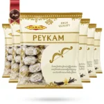6 بسته آبنبات ژله‌ای هاسار پیکام HASAR PEYKAM مدل طعم وانیل vanilla flavor وزن 500 گرم (اورجینال)