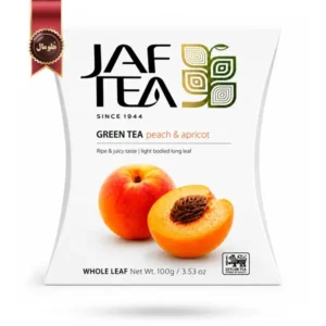 چای سبز میوه ای جف تی JAF TEA مدل هلو و زردآلو Peach & Apricot وزن 100 گرم (اورجینال)