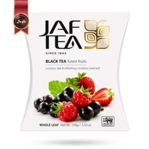 چای سیاه میوه ای جف تی JAF TEA مدل میوه‌های جنگلی forest fruits وزن 100 گرم (اورجینال)
