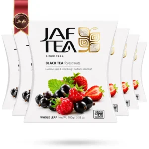 6 بسته چای سیاه میوه ای جف تی JAF TEA مدل میوه‌های جنگلی forest fruits وزن 100 گرم (اورجینال)