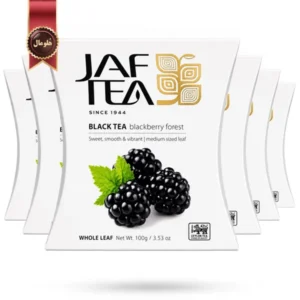 6 بسته چای سیاه میوه ای جف تی JAF TEA مدل جنگل شاه توت Blackberry Forest وزن 100 گرم (اورجینال)