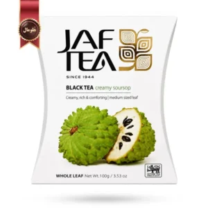 چای سیاه میوه ای جف تی JAF TEA مدل ساورساپ خامه‌ای Creamy Soursop وزن 100 گرم (اورجینال)