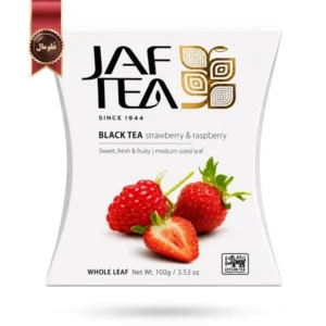 چای سیاه میوه ای جف تی JAF TEA مدل توت فرنگی و تمشک Strawberry & Raspberry وزن 100 گرم (اورجینال)