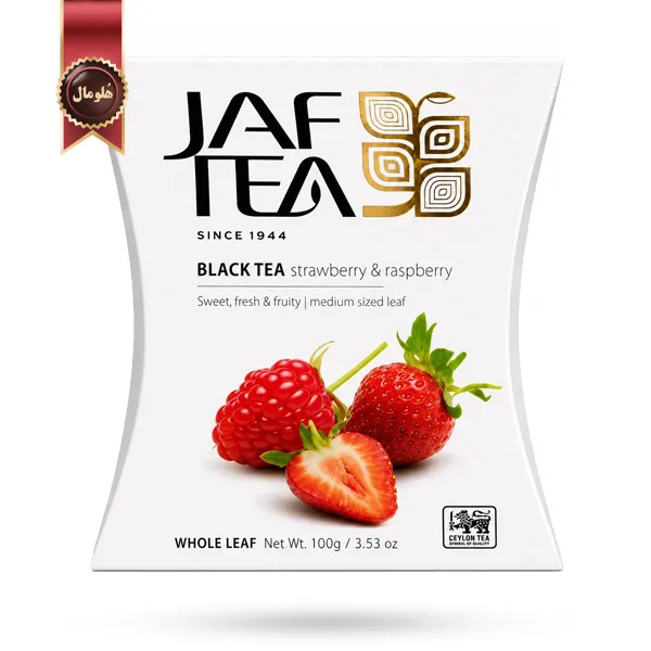 چای سیاه میوه ای جف تی JAF TEA مدل توت فرنگی و تمشک Strawberry & Raspberry وزن 100 گرم (اورجینال)