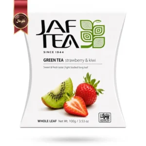 چای سبز میوه ای جف تی JAF TEA مدل توت فرنگی و کیوی Strawberry & Kiwi وزن 100 گرم (اورجینال)