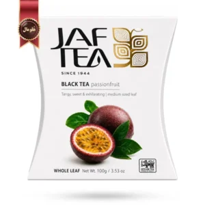 چای سیاه میوه ای جف تی JAF TEA مدل پشن فروت Passionfruit وزن 100 گرم (اورجینال)