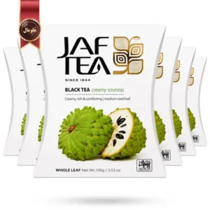 6 بسته چای سیاه میوه ای جف تی JAF TEA مدل ساورساپ خامه‌ای Creamy Soursop وزن 100 گرم (اورجینال)