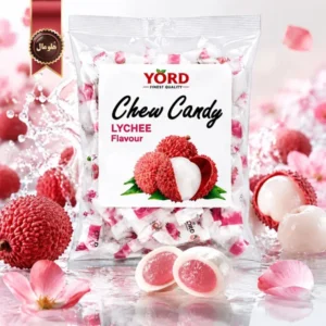 6 بسته تافی جویدنی یورد YORD مدل لیچی چوی کندی Chew Candy Lychee وزن 200 گرم (اورجینال)