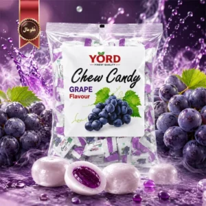 6 بسته تافی جویدنی یورد YORD مدل انگور چوی کندی Chew Candy Grape وزن 200 گرم (اورجینال)