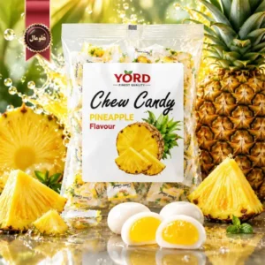 6 بسته تافی جویدنی یورد YORD مدل آناناس چوی کندی Chew Candy Pineapple وزن 200 گرم (اورجینال)