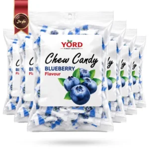 6 بسته تافی جویدنی یورد YORD مدل بلوبری چوی کندی Chew Candy Blueberry وزن 200 گرم (اورجینال)