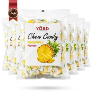 6 بسته تافی جویدنی یورد YORD مدل آناناس چوی کندی Chew Candy Pineapple وزن 200 گرم (اورجینال)