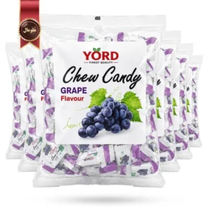 6 بسته تافی جویدنی یورد YORD مدل انگور چوی کندی Chew Candy Grape وزن 200 گرم (اورجینال)