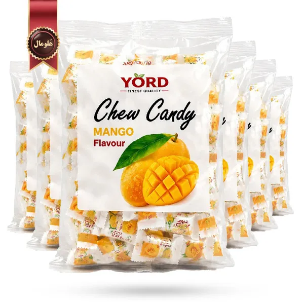 6 بسته تافی جویدنی یورد YORD مدل انبه چوی کندی Chew Candy Mango وزن 200 گرم (اورجینال)