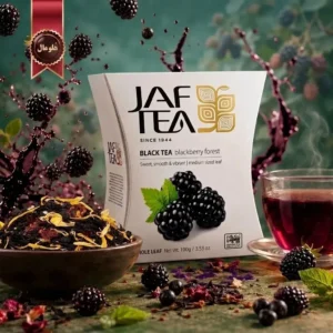 6 بسته چای سیاه میوه ای جف تی JAF TEA مدل جنگل شاه توت Blackberry Forest وزن 100 گرم (اورجینال)